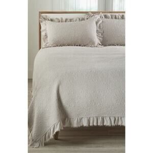 Treasure & Bond Frayed Edge Stonewash Quilted Pillow Shams Set of 2 Grey $98
